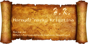Hornyánszky Krisztina névjegykártya