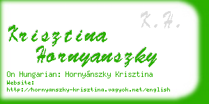 krisztina hornyanszky business card