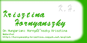 krisztina hornyanszky business card